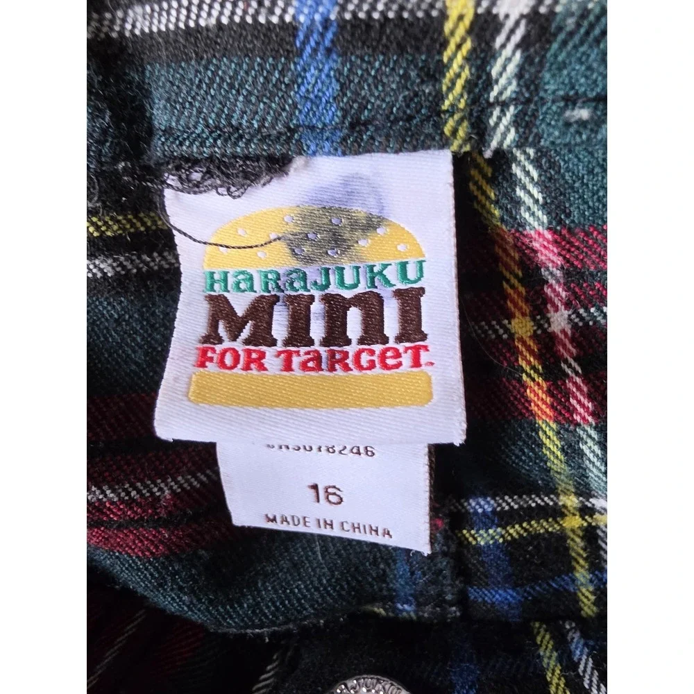 Harajuku Mini x Target Girls Sz 16 Plaid Pants Multi Color Streetwear Trousers